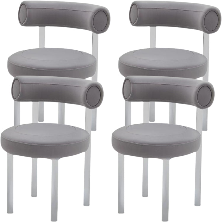 Contemporary Upholstered and Acrylic Dining Side Chair for Kitchen Grey 4 Piece Set Clearhalo 'Dining Chairs' 'Dining Tables & Seating' 'dining_chair' 'furn' 'furn_dining_chair' 'Furniture' 'Kitchen & Dining Furniture' 7733245