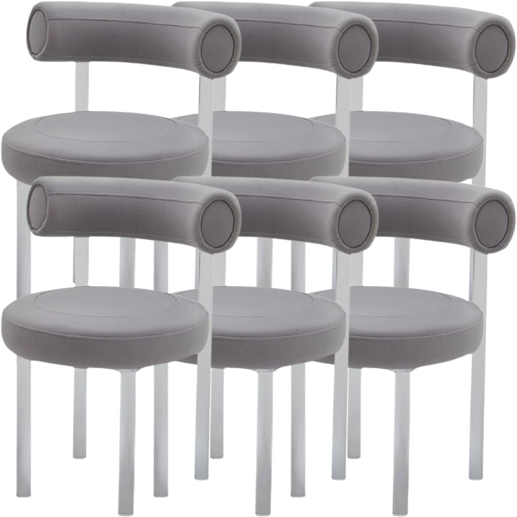 Contemporary Upholstered and Acrylic Dining Side Chair for Kitchen Grey 6 Piece Set Clearhalo 'Dining Chairs' 'Dining Tables & Seating' 'dining_chair' 'furn' 'furn_dining_chair' 'Furniture' 'Kitchen & Dining Furniture' 7733248