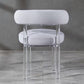 Contemporary Upholstered and Acrylic Dining Side Chair for Kitchen Clearhalo 'Dining Chairs' 'Dining Tables & Seating' 'dining_chair' 'furn' 'furn_dining_chair' 'Furniture' 'Kitchen & Dining Furniture' 7733249