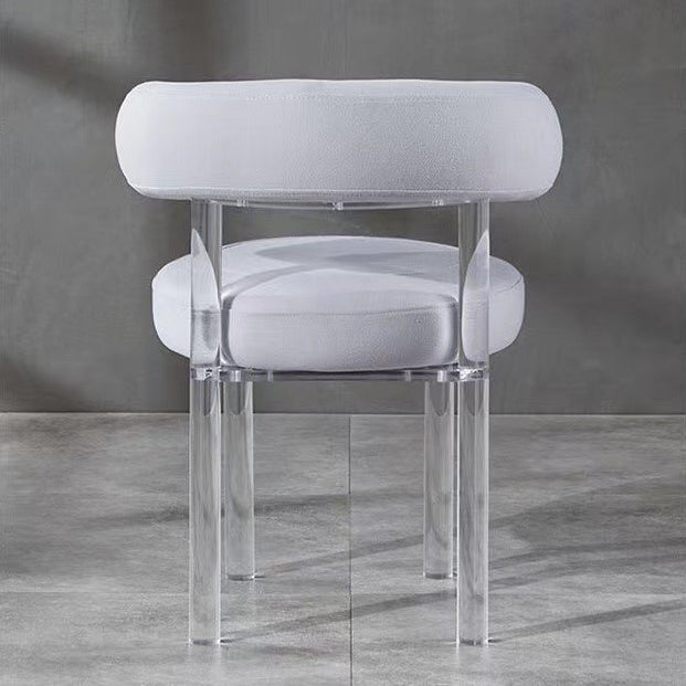 Contemporary Upholstered and Acrylic Dining Side Chair for Kitchen Clearhalo 'Dining Chairs' 'Dining Tables & Seating' 'dining_chair' 'furn' 'furn_dining_chair' 'Furniture' 'Kitchen & Dining Furniture' 7733249