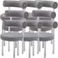 Contemporary Upholstered and Acrylic Dining Side Chair for Kitchen Grey 8 Piece Set Clearhalo 'Dining Chairs' 'Dining Tables & Seating' 'dining_chair' 'furn' 'furn_dining_chair' 'Furniture' 'Kitchen & Dining Furniture' 7733250