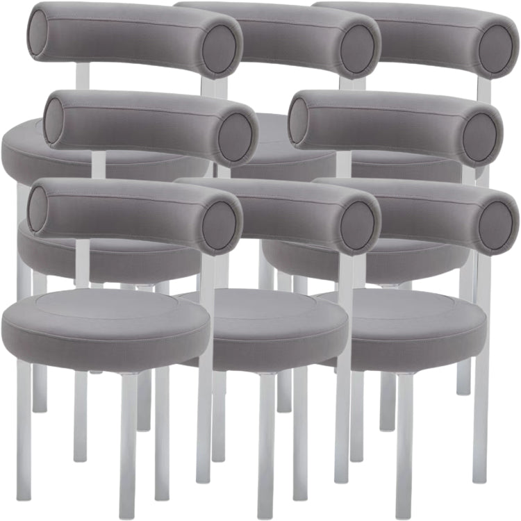 Contemporary Upholstered and Acrylic Dining Side Chair for Kitchen Grey 8 Piece Set Clearhalo 'Dining Chairs' 'Dining Tables & Seating' 'dining_chair' 'furn' 'furn_dining_chair' 'Furniture' 'Kitchen & Dining Furniture' 7733250