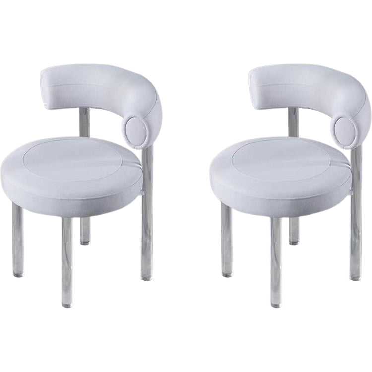Contemporary Upholstered and Acrylic Dining Side Chair for Kitchen Light Gray 2 Piece Set Clearhalo 'Dining Chairs' 'Dining Tables & Seating' 'dining_chair' 'furn' 'furn_dining_chair' 'Furniture' 'Kitchen & Dining Furniture' 7733251