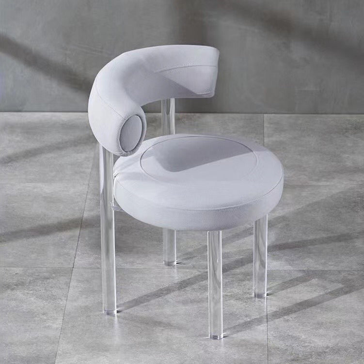 Contemporary Upholstered and Acrylic Dining Side Chair for Kitchen Clearhalo 'Dining Chairs' 'Dining Tables & Seating' 'dining_chair' 'furn' 'furn_dining_chair' 'Furniture' 'Kitchen & Dining Furniture' 7733252