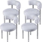 Contemporary Upholstered and Acrylic Dining Side Chair for Kitchen Light Gray 4 Piece Set Clearhalo 'Dining Chairs' 'Dining Tables & Seating' 'dining_chair' 'furn' 'furn_dining_chair' 'Furniture' 'Kitchen & Dining Furniture' 7733254