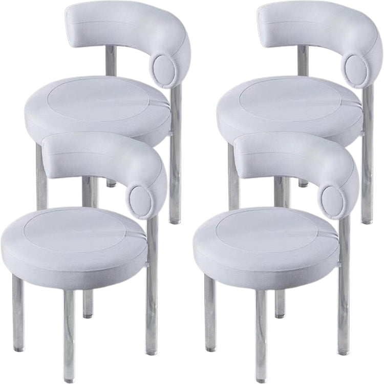 Contemporary Upholstered and Acrylic Dining Side Chair for Kitchen Light Gray 4 Piece Set Clearhalo 'Dining Chairs' 'Dining Tables & Seating' 'dining_chair' 'furn' 'furn_dining_chair' 'Furniture' 'Kitchen & Dining Furniture' 7733254