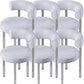 Contemporary Upholstered and Acrylic Dining Side Chair for Kitchen Light Gray 6 Piece Set Clearhalo 'Dining Chairs' 'Dining Tables & Seating' 'dining_chair' 'furn' 'furn_dining_chair' 'Furniture' 'Kitchen & Dining Furniture' 7733255