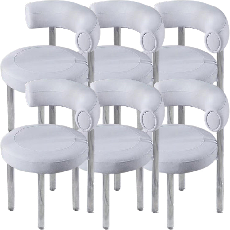 Contemporary Upholstered and Acrylic Dining Side Chair for Kitchen Light Gray 6 Piece Set Clearhalo 'Dining Chairs' 'Dining Tables & Seating' 'dining_chair' 'furn' 'furn_dining_chair' 'Furniture' 'Kitchen & Dining Furniture' 7733255