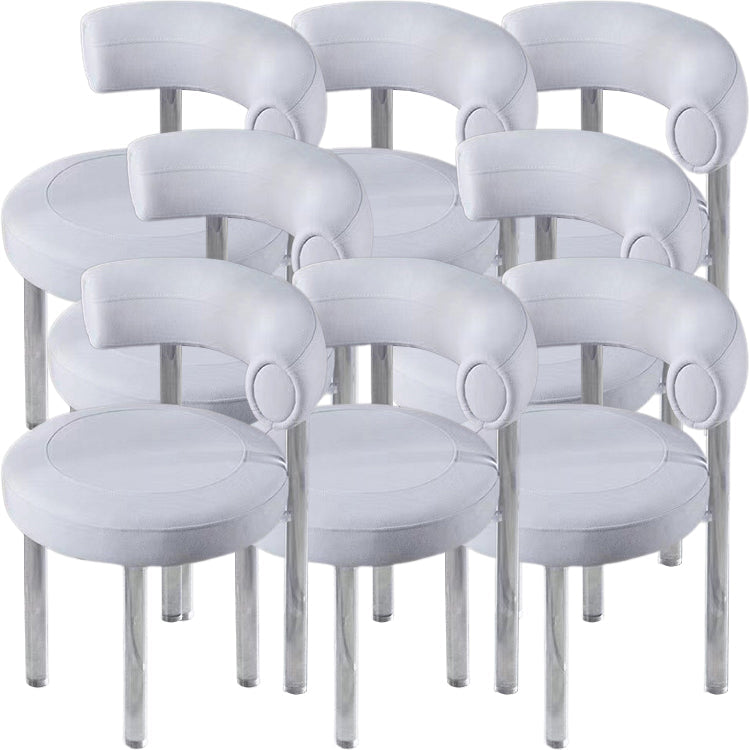 Contemporary Upholstered and Acrylic Dining Side Chair for Kitchen Light Gray 8 Piece Set Clearhalo 'Dining Chairs' 'Dining Tables & Seating' 'dining_chair' 'furn' 'furn_dining_chair' 'Furniture' 'Kitchen & Dining Furniture' 7733256