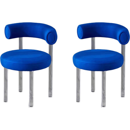 Contemporary Upholstered and Acrylic Dining Side Chair for Kitchen Blue 2 Piece Set Clearhalo 'Dining Chairs' 'Dining Tables & Seating' 'dining_chair' 'furn' 'furn_dining_chair' 'Furniture' 'Kitchen & Dining Furniture' 7733257