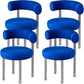 Contemporary Upholstered and Acrylic Dining Side Chair for Kitchen Blue 4 Piece Set Clearhalo 'Dining Chairs' 'Dining Tables & Seating' 'dining_chair' 'furn' 'furn_dining_chair' 'Furniture' 'Kitchen & Dining Furniture' 7733258