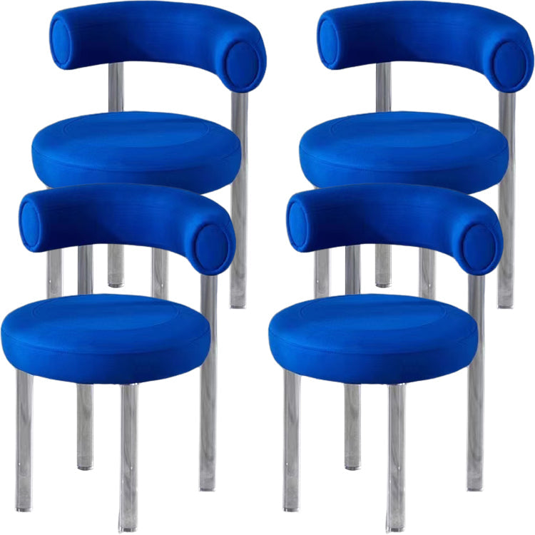 Contemporary Upholstered and Acrylic Dining Side Chair for Kitchen Blue 4 Piece Set Clearhalo 'Dining Chairs' 'Dining Tables & Seating' 'dining_chair' 'furn' 'furn_dining_chair' 'Furniture' 'Kitchen & Dining Furniture' 7733258