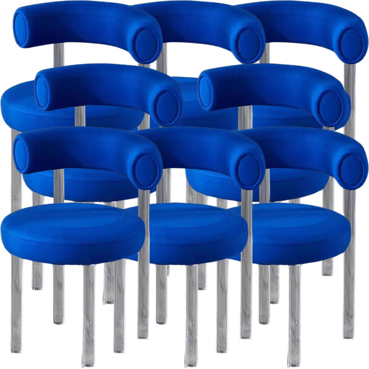 Contemporary Upholstered and Acrylic Dining Side Chair for Kitchen Blue 8 Piece Set Clearhalo 'Dining Chairs' 'Dining Tables & Seating' 'dining_chair' 'furn' 'furn_dining_chair' 'Furniture' 'Kitchen & Dining Furniture' 7733260