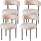 Contemporary Upholstered and Acrylic Dining Side Chair for Kitchen Apricot 4 Piece Set Clearhalo 'Dining Chairs' 'Dining Tables & Seating' 'dining_chair' 'furn' 'furn_dining_chair' 'Furniture' 'Kitchen & Dining Furniture' 7733262