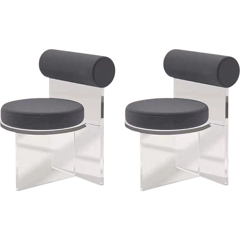 Silla lateral de comedor tapizada y acrílica contemporánea para el hogar