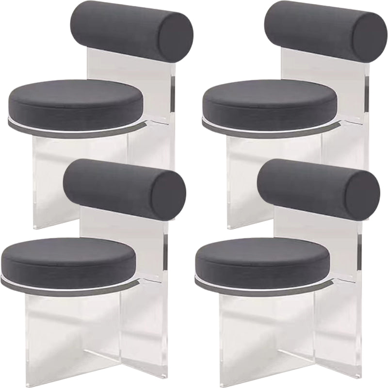 Silla lateral de comedor tapizada y acrílica contemporánea para el hogar