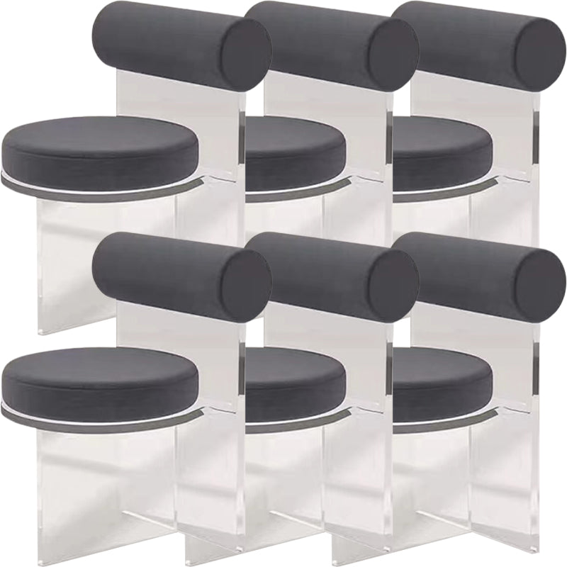 Silla lateral de comedor tapizada y acrílica contemporánea para el hogar