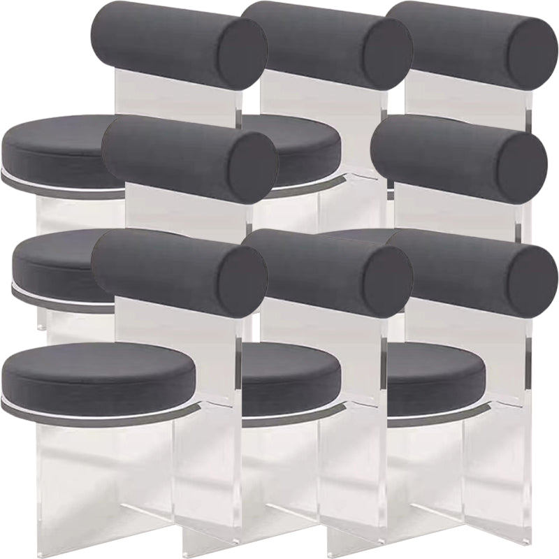 Silla lateral de comedor tapizada y acrílica contemporánea para el hogar