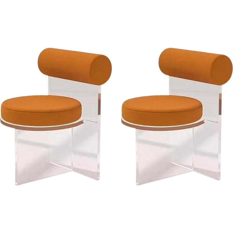 Silla lateral de comedor tapizada y acrílica contemporánea para el hogar