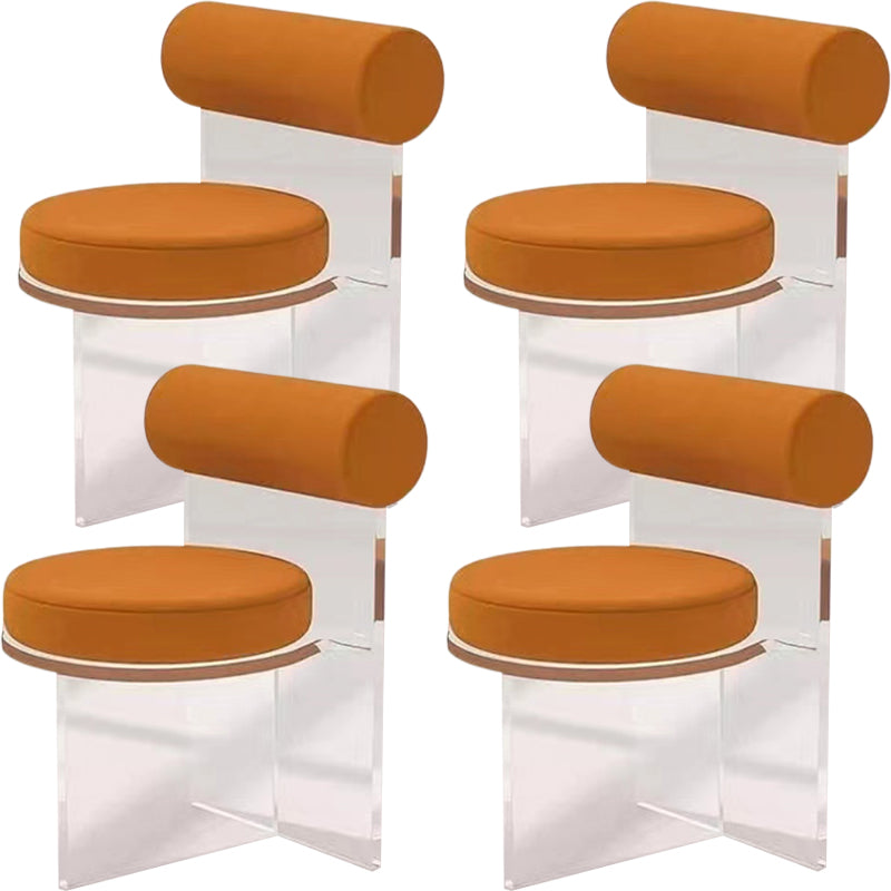 Silla lateral de comedor tapizada y acrílica contemporánea para el hogar