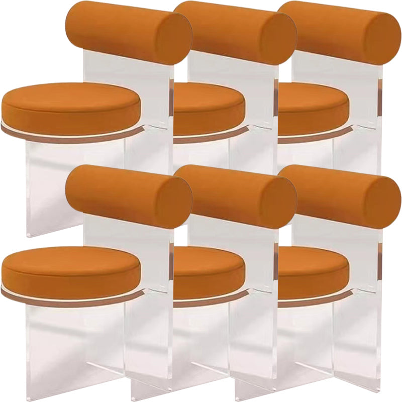 Silla lateral de comedor tapizada y acrílica contemporánea para el hogar