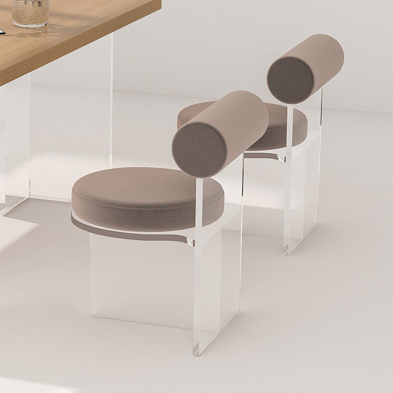 Silla lateral de comedor tapizada y acrílica contemporánea para el hogar