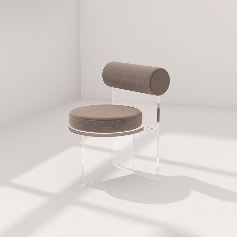 Silla lateral de comedor tapizada y acrílica contemporánea para el hogar