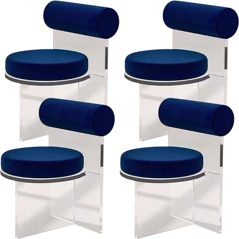 Silla lateral de comedor tapizada y acrílica contemporánea para el hogar