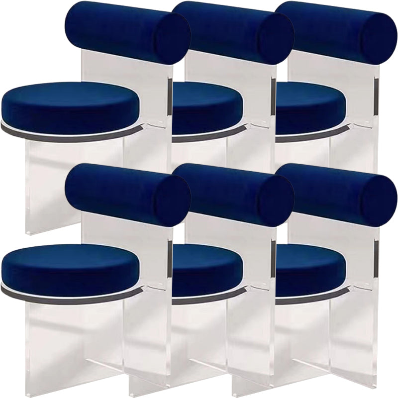 Silla lateral de comedor tapizada y acrílica contemporánea para el hogar