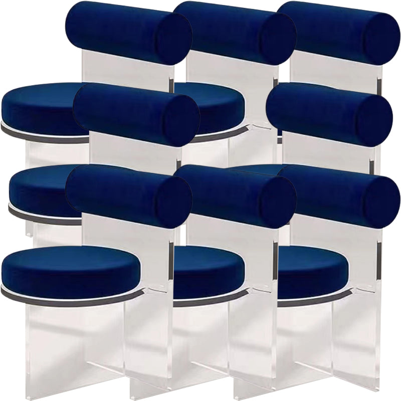 Silla lateral de comedor tapizada y acrílica contemporánea para el hogar