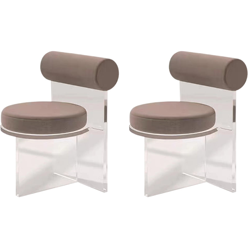 Silla lateral de comedor tapizada y acrílica contemporánea para el hogar