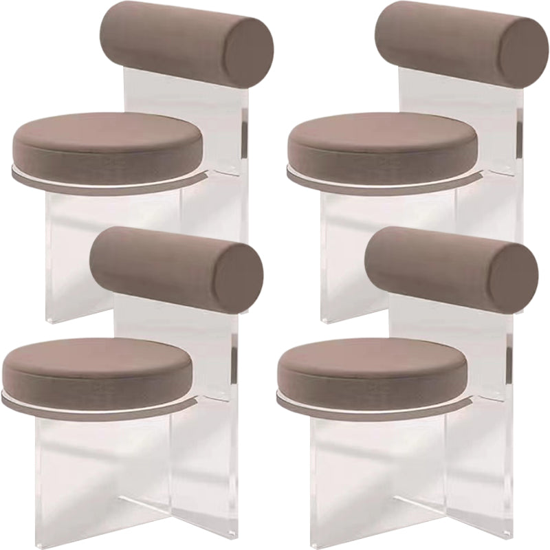 Silla lateral de comedor tapizada y acrílica contemporánea para el hogar