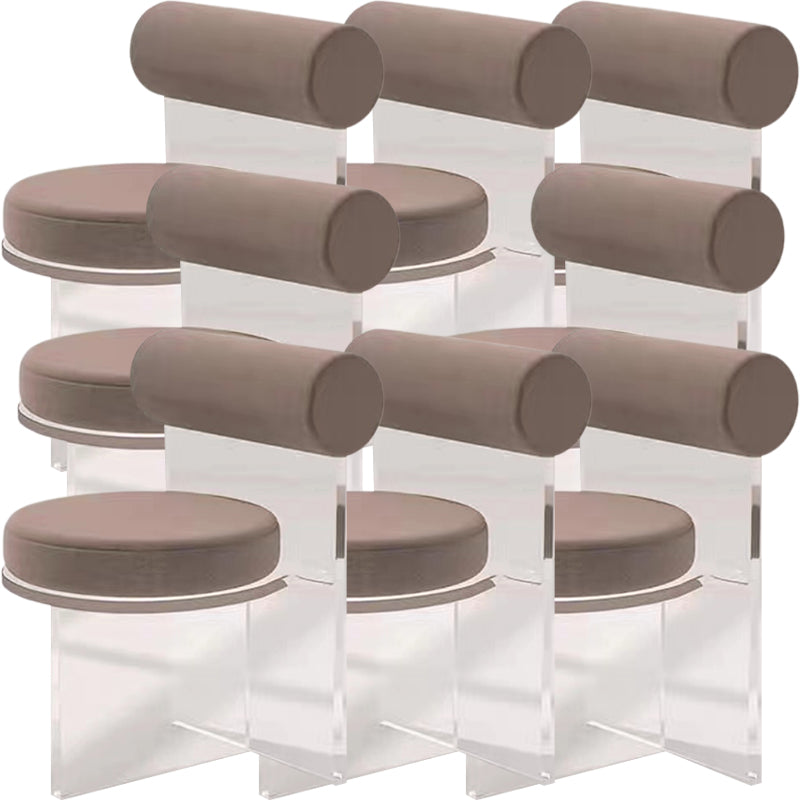 Silla lateral de comedor tapizada y acrílica contemporánea para el hogar