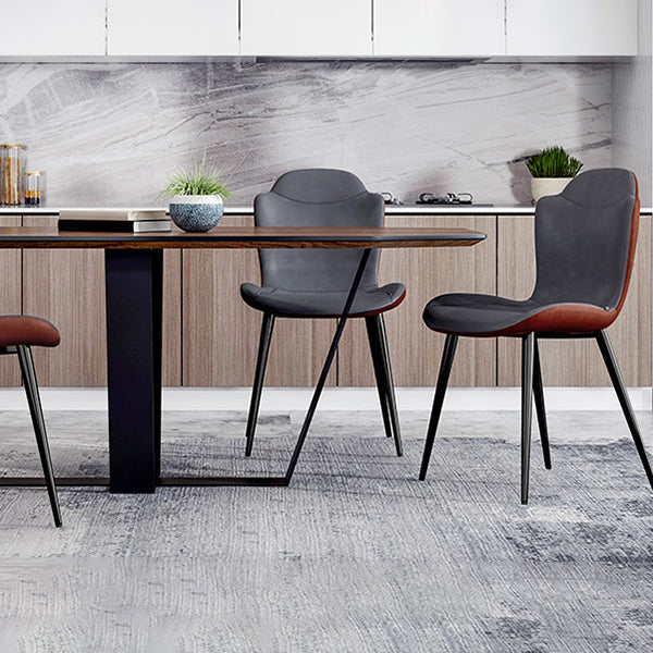 Faux Leder und Metall zeitgenössische Ess- und Akzentstühle