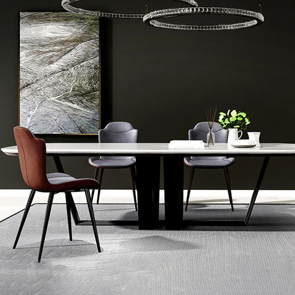 Faux Leder und Metall zeitgenössische Ess- und Akzentstühle