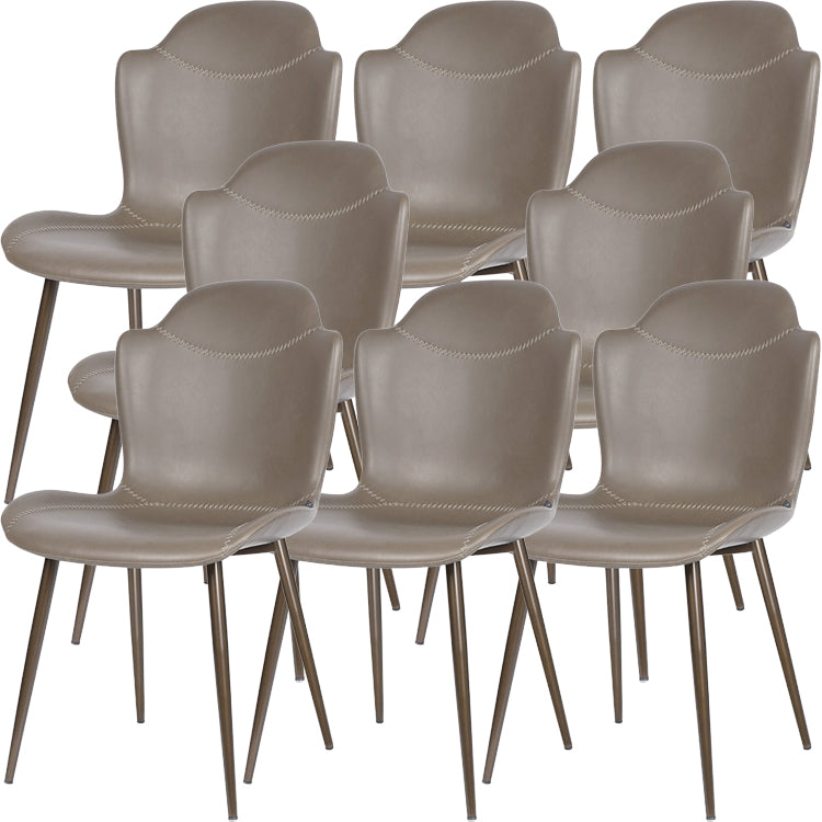 Faux Leder und Metall zeitgenössische Ess- und Akzentstühle