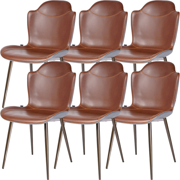 Faux Leder und Metall zeitgenössische Ess- und Akzentstühle