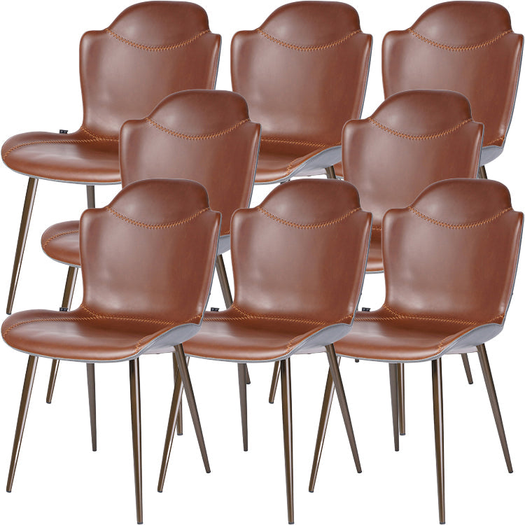 Faux Leder und Metall zeitgenössische Ess- und Akzentstühle