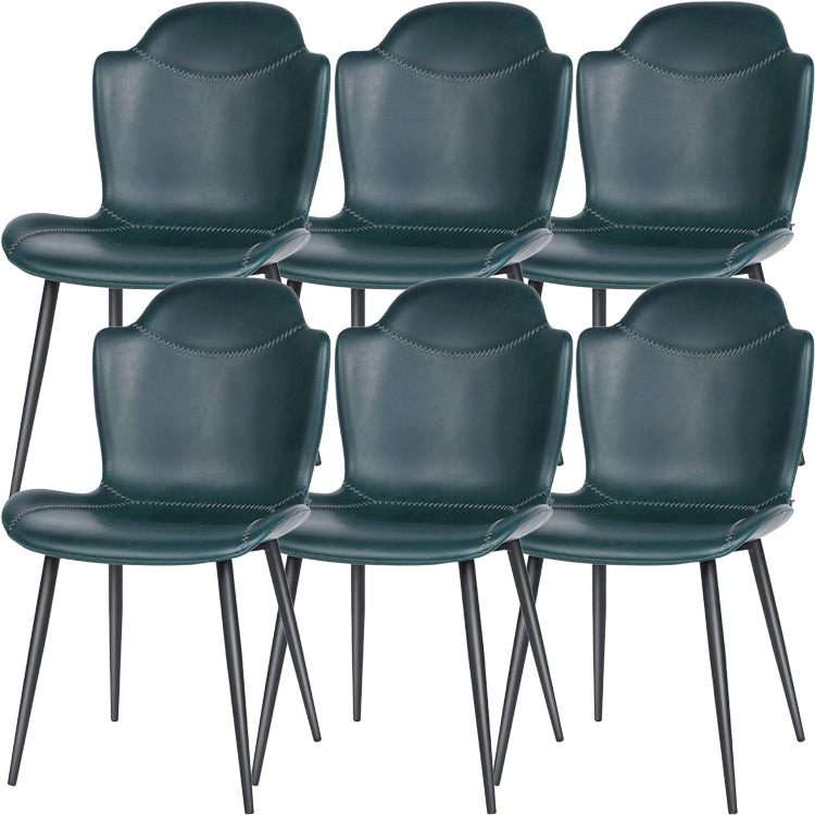 Faux Leder und Metall zeitgenössische Ess- und Akzentstühle