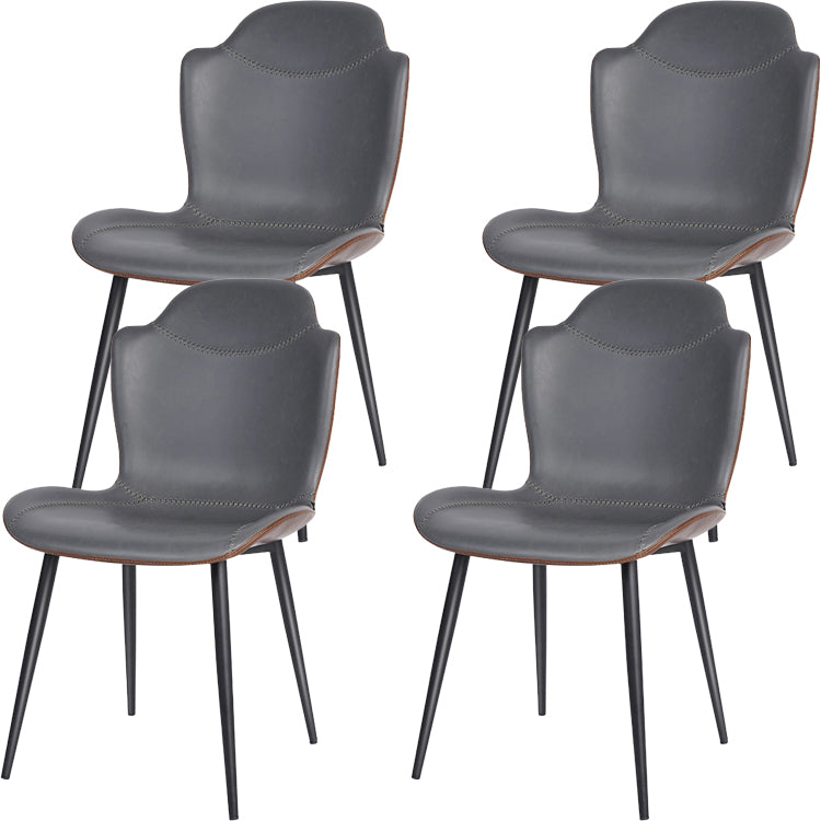 Faux Leder und Metall zeitgenössische Ess- und Akzentstühle