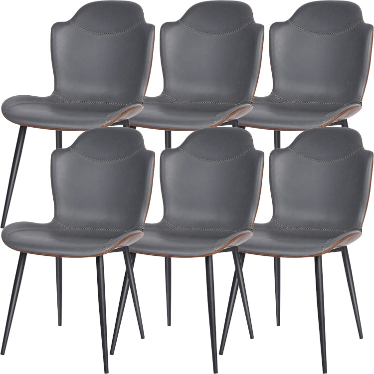 Faux Leder und Metall zeitgenössische Ess- und Akzentstühle