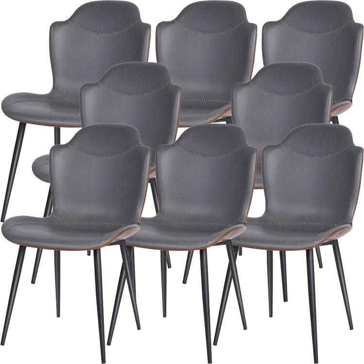 Faux Leder und Metall zeitgenössische Ess- und Akzentstühle