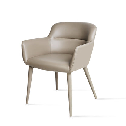 Zeitgenössische künstliche Lederarm -Speisen und Akzentstühle in Grau