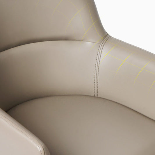 Zeitgenössische künstliche Lederarm -Speisen und Akzentstühle in Grau