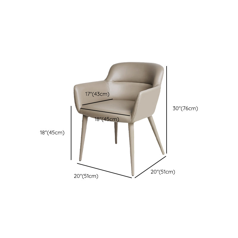 Zeitgenössische künstliche Lederarm -Speisen und Akzentstühle in Grau