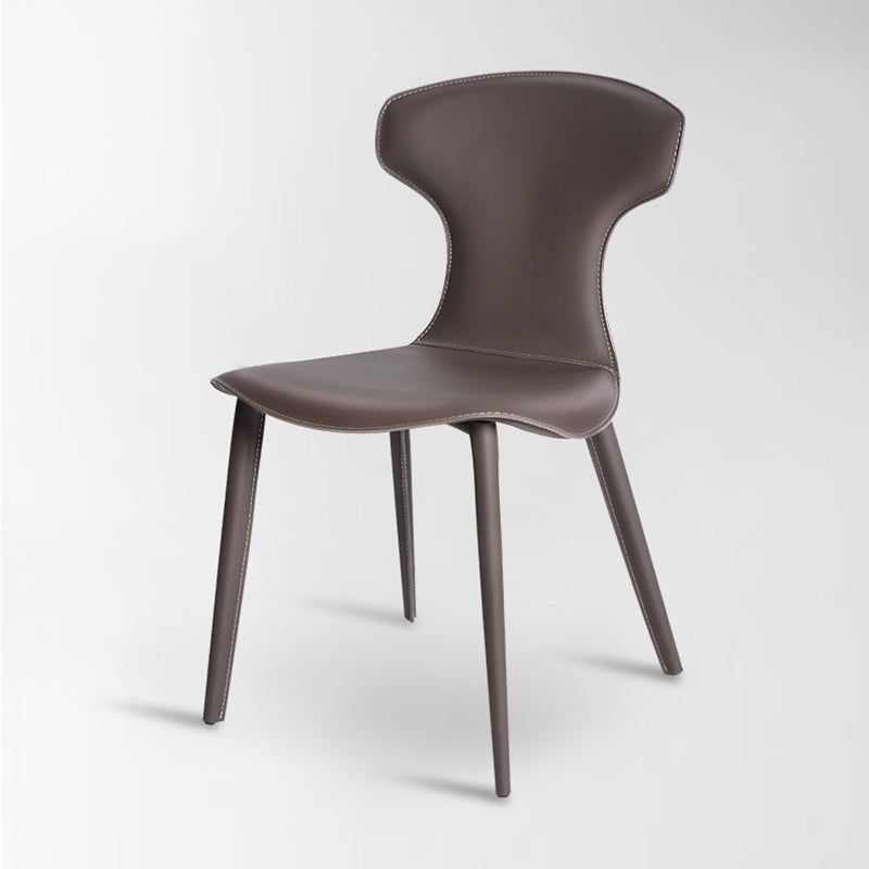 Contemporary Faux Leather Dining and Accent Chairs for Kitchen Grey 1 Piece Clearhalo 'Dining Chairs' 'Dining Tables & Seating' 'dining_chair' 'furn' 'furn_dining_chair' 'Furniture' 'Kitchen & Dining Furniture' 7733341