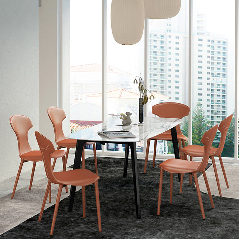 Contemporary Faux Leather Dining and Accent Chairs for Kitchen Clearhalo 'Dining Chairs' 'Dining Tables & Seating' 'dining_chair' 'furn' 'furn_dining_chair' 'Furniture' 'Kitchen & Dining Furniture' 7733342