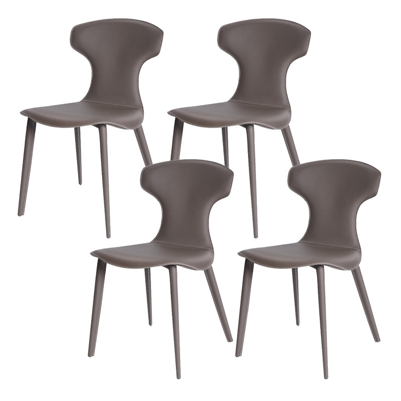 Contemporary Faux Leather Dining and Accent Chairs for Kitchen Grey 4 Piece Set Clearhalo 'Dining Chairs' 'Dining Tables & Seating' 'dining_chair' 'furn' 'furn_dining_chair' 'Furniture' 'Kitchen & Dining Furniture' 7733344
