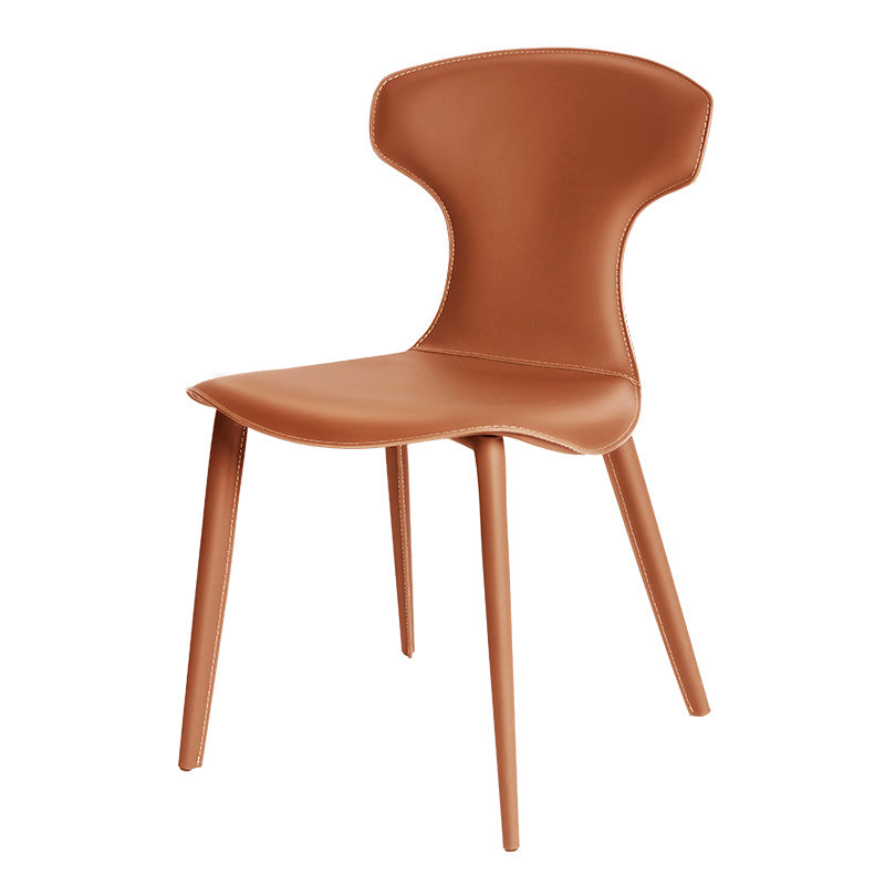 Contemporary Faux Leather Dining and Accent Chairs for Kitchen Orange 1 Piece Clearhalo 'Dining Chairs' 'Dining Tables & Seating' 'dining_chair' 'furn' 'furn_dining_chair' 'Furniture' 'Kitchen & Dining Furniture' 7733351