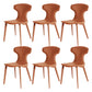 Contemporary Faux Leather Dining and Accent Chairs for Kitchen Orange 6 Piece Set Clearhalo 'Dining Chairs' 'Dining Tables & Seating' 'dining_chair' 'furn' 'furn_dining_chair' 'Furniture' 'Kitchen & Dining Furniture' 7733356